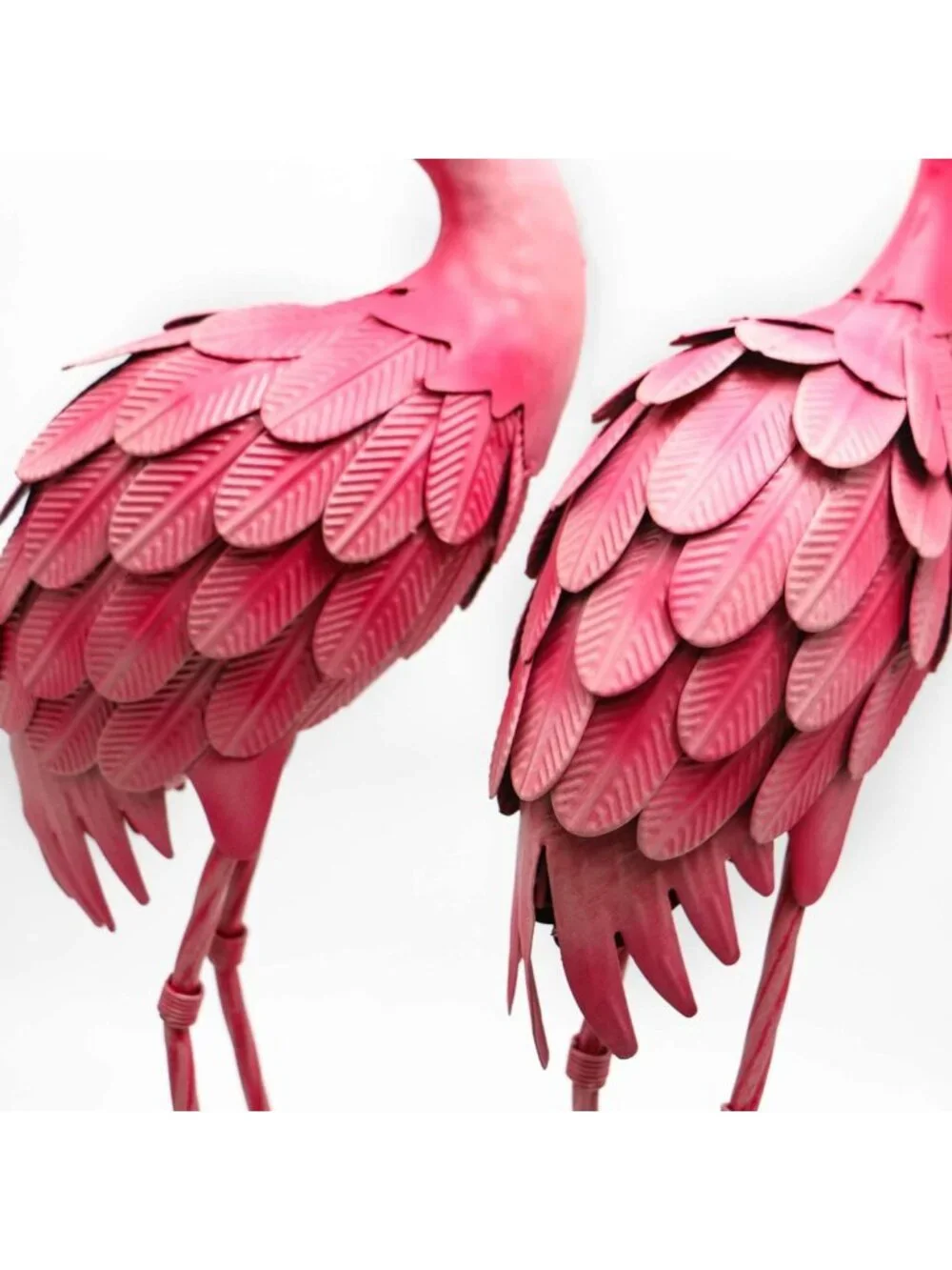 Set of 2 Pink Flamingo Yard Art Statues - Outdoor Garden Decor for Lawn & Patio